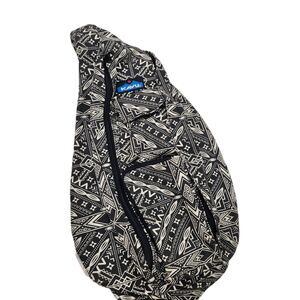 Kavu Original Rope Sling Crossbody Bag Black White Canvas Backpack Work School